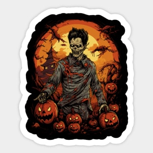 Creepy and Cool Halloween Korean Zombie Sticker